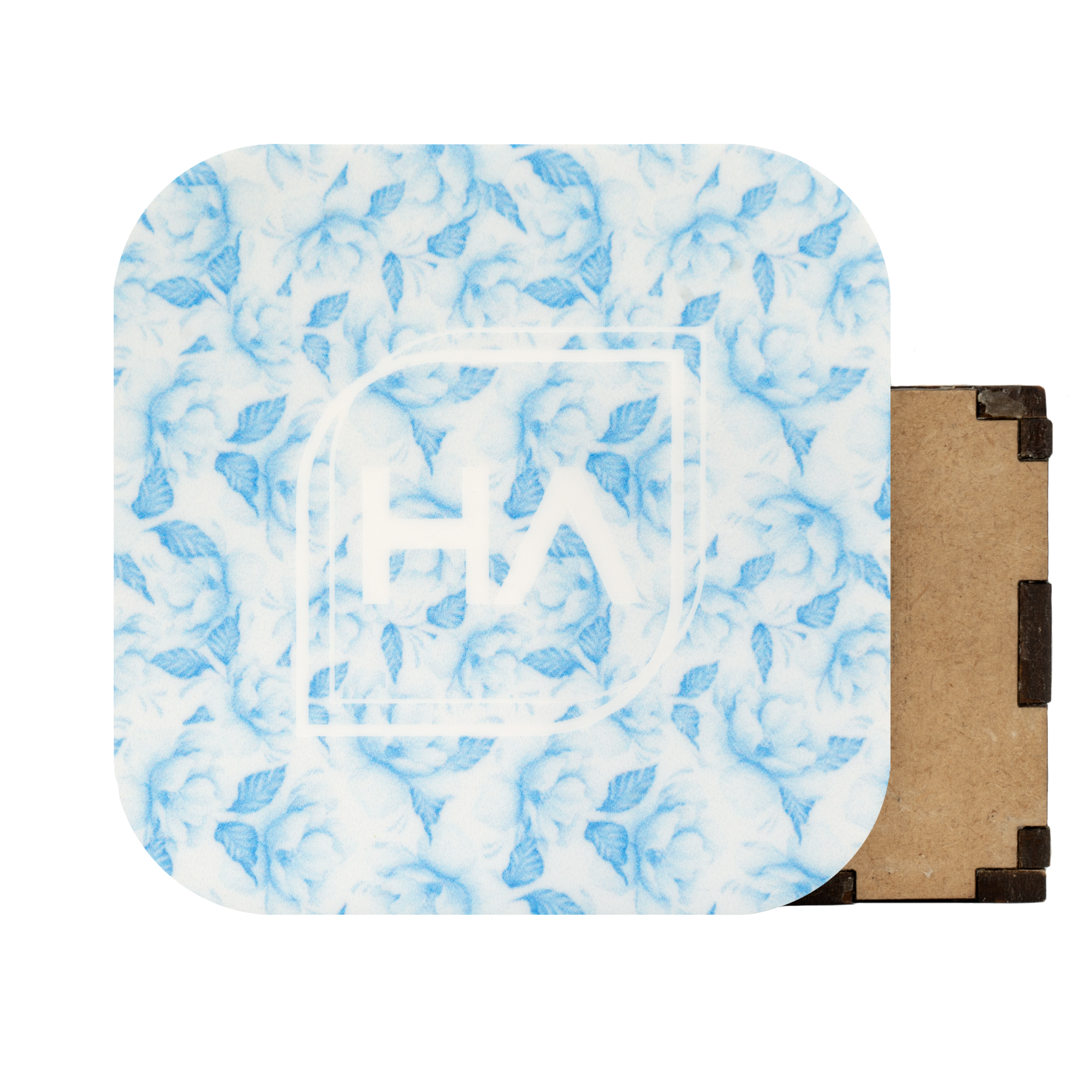 1/8" Water Color Flower Light Blue