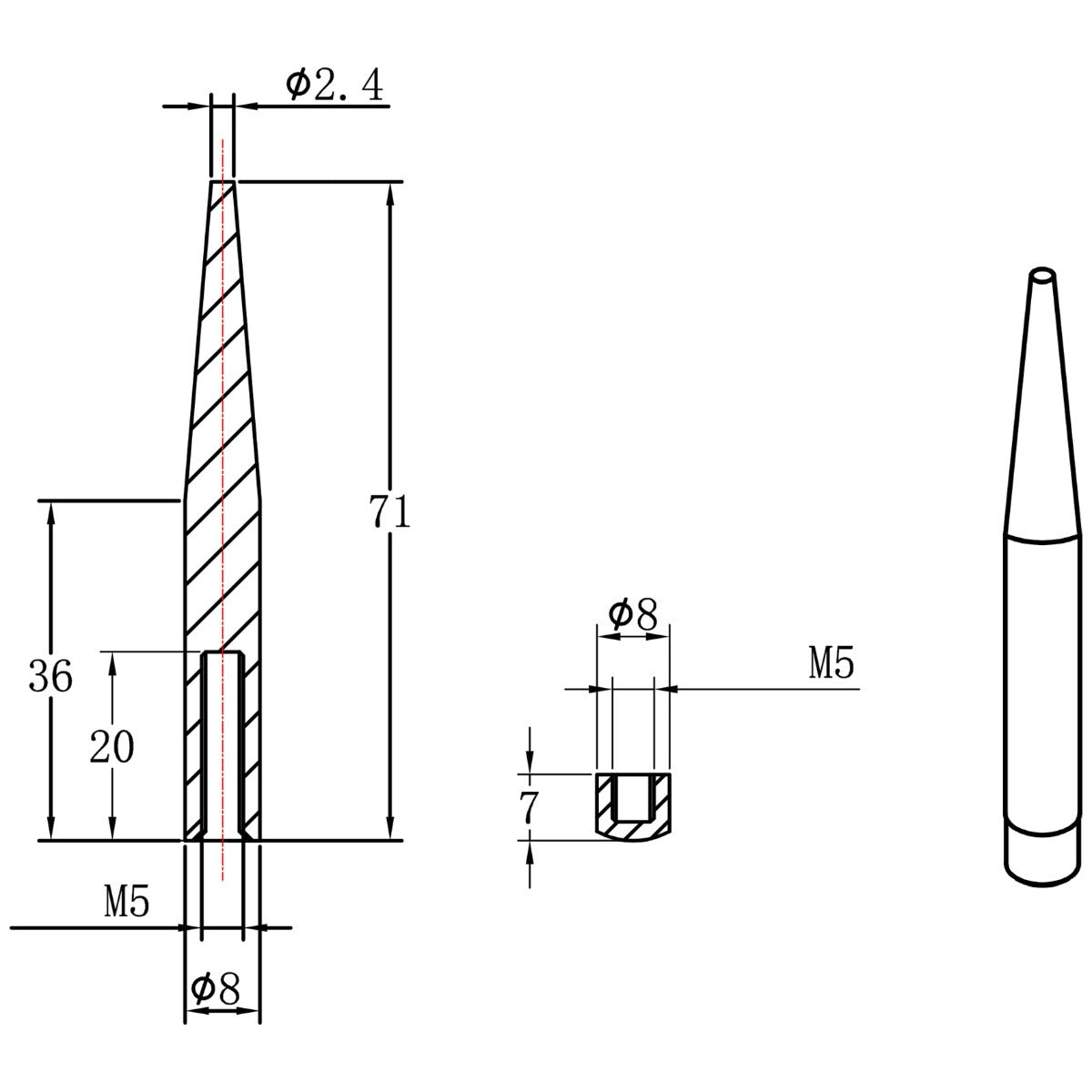 Aluminum Modern Standoffs Satin Silver