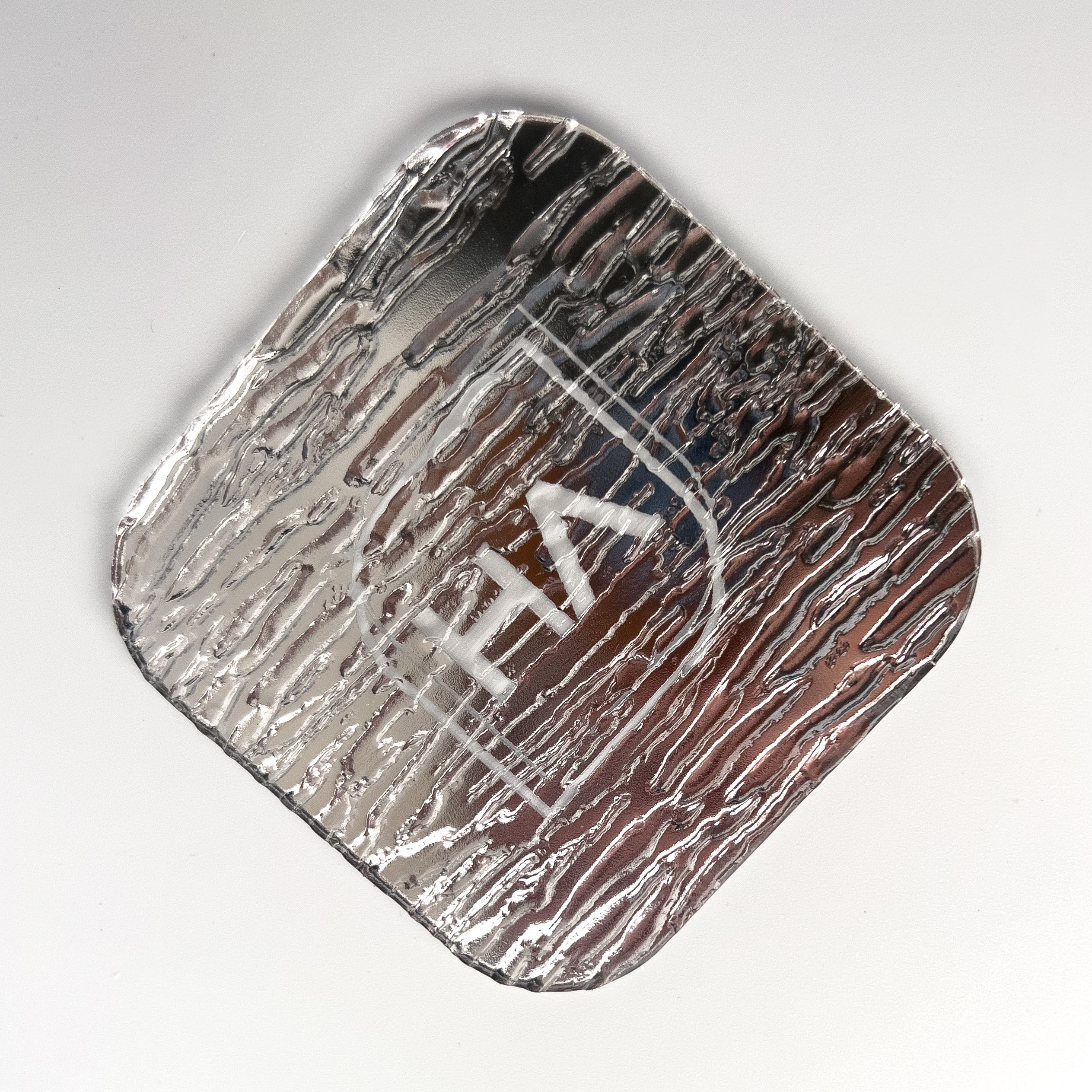 ridged wood grain textured silver acrylic sheet
