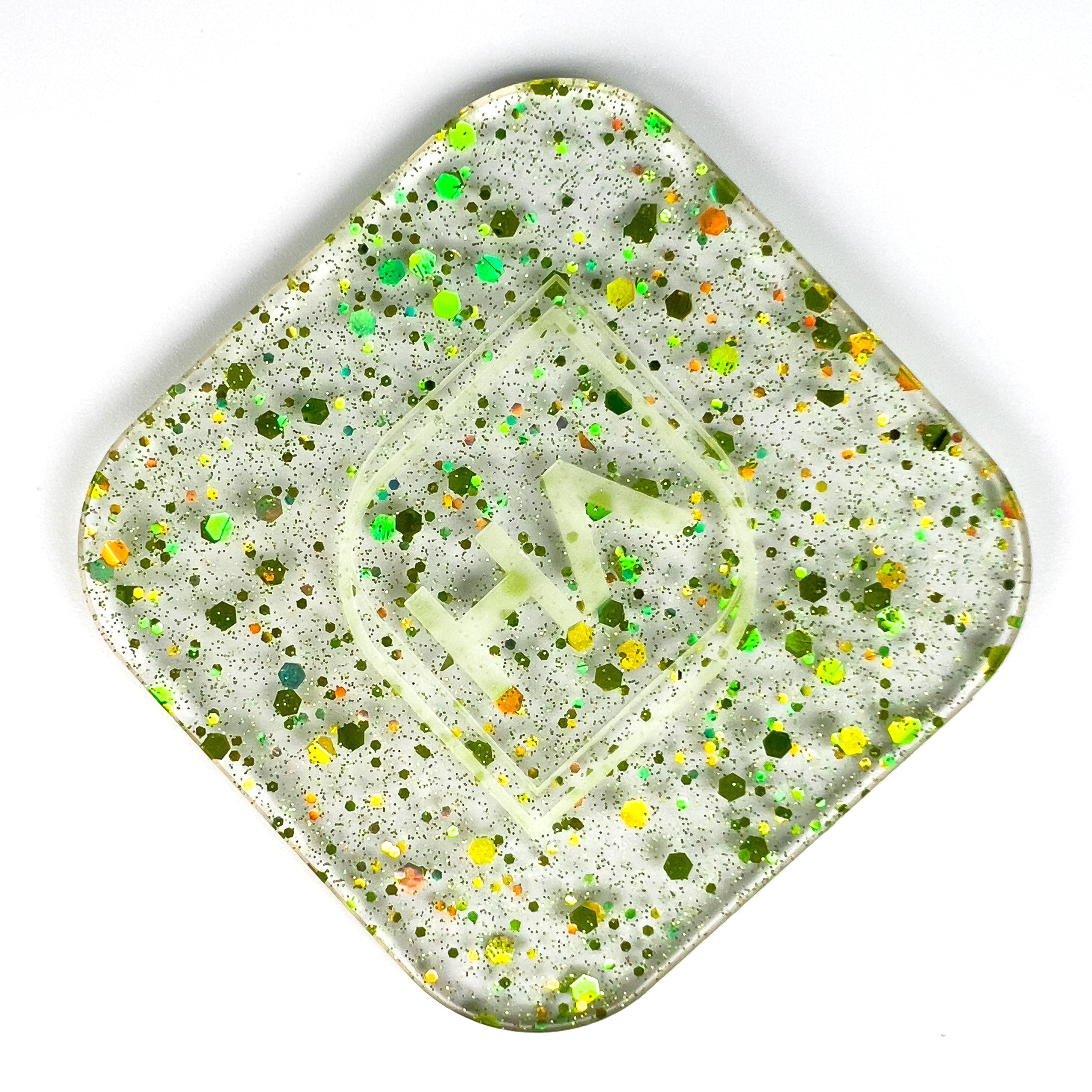 sugar lime green hex confetti cast acrylic sheet