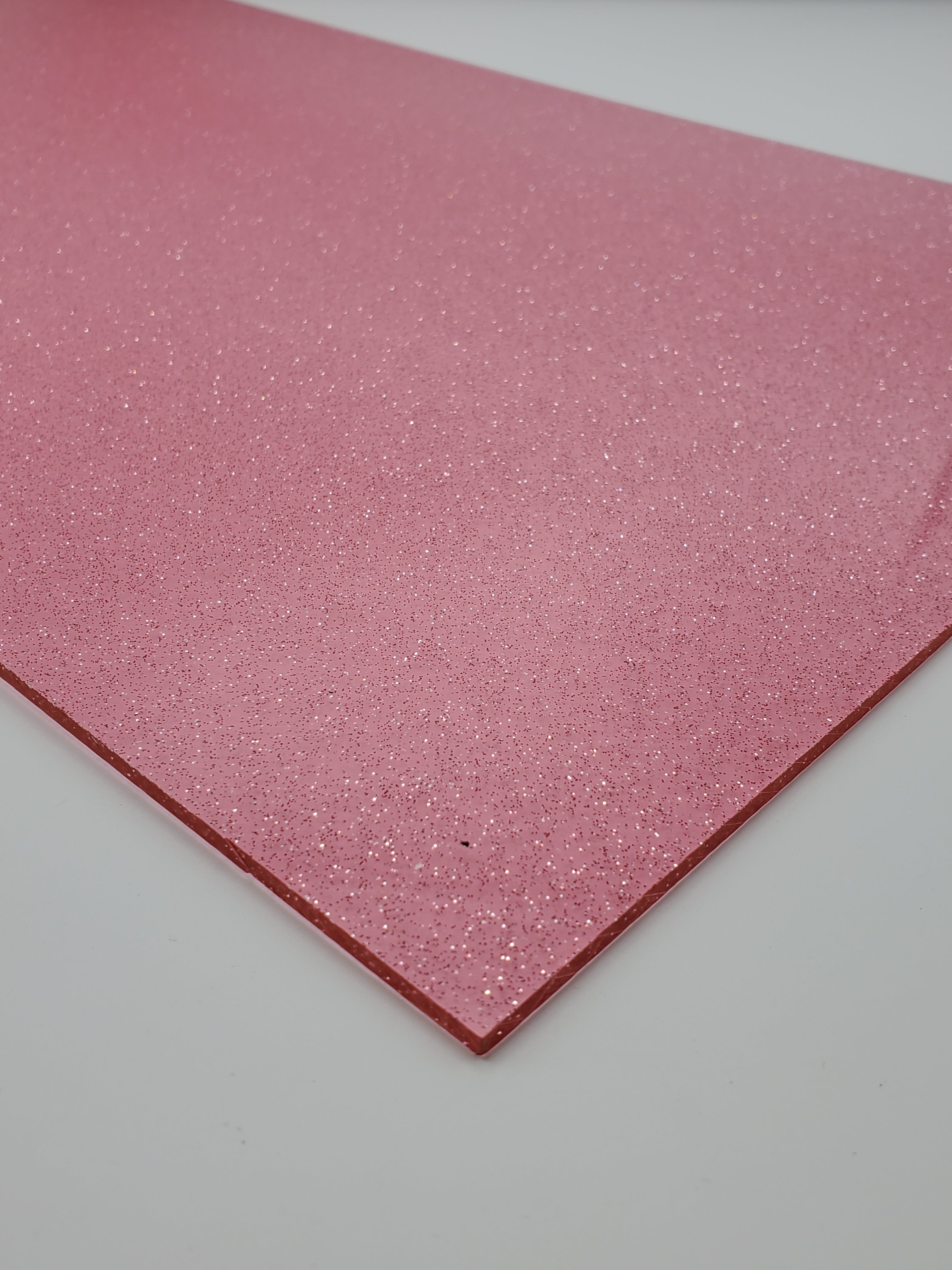 1/8" Pink Shimmer Glitter Cast Acrylic Sheet