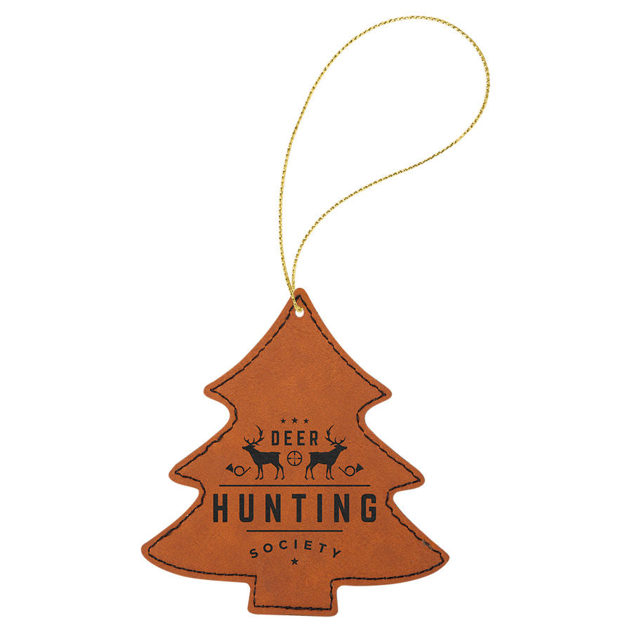 Rawhide/Black Leatherette Tree Ornament