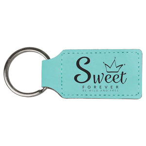 Laserable Leatherette Keychain - Teal