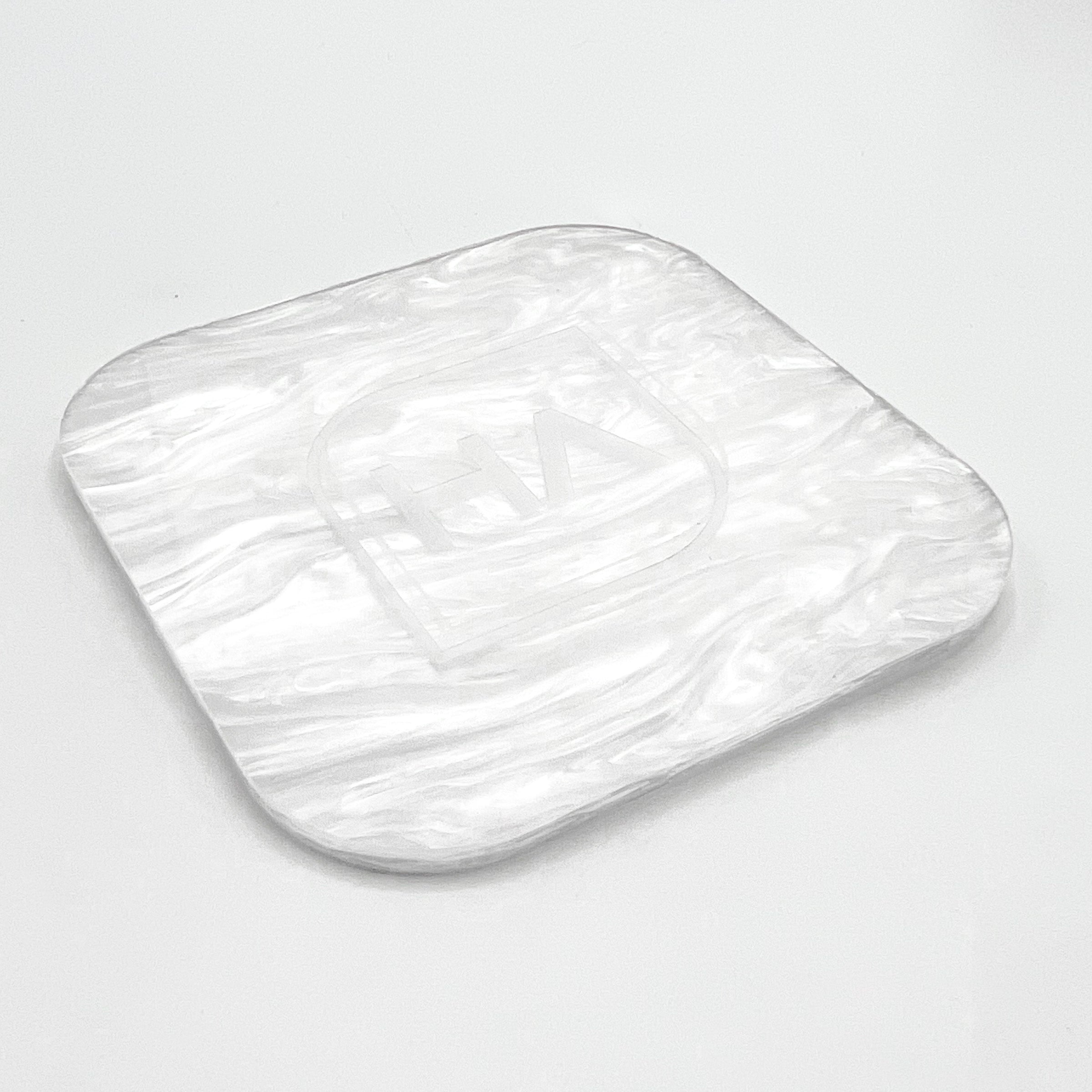 White Pearl Marble Cast Acrylic Sheet Laser Cut