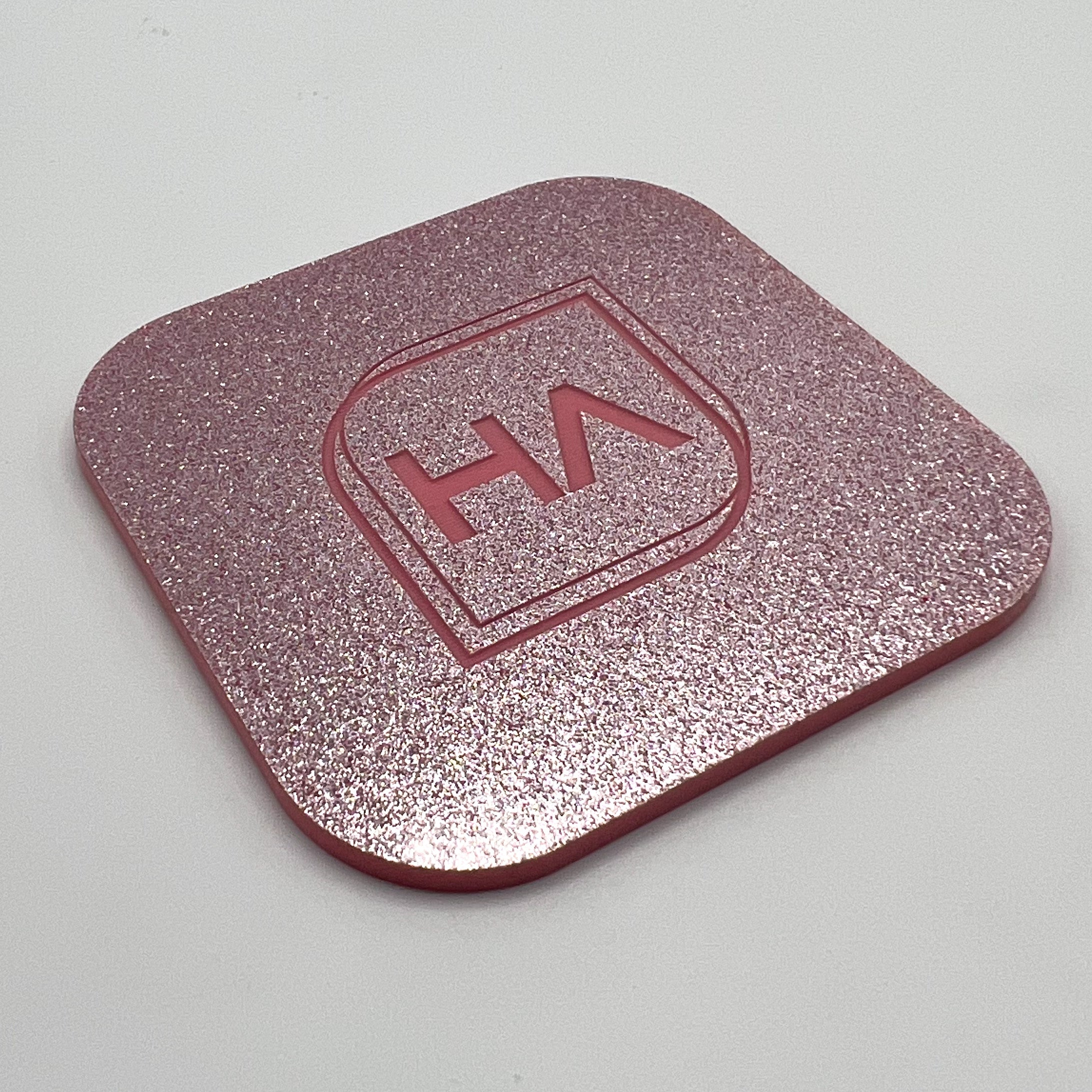 pink glitter laser engrave two tone cast acrylic sheet