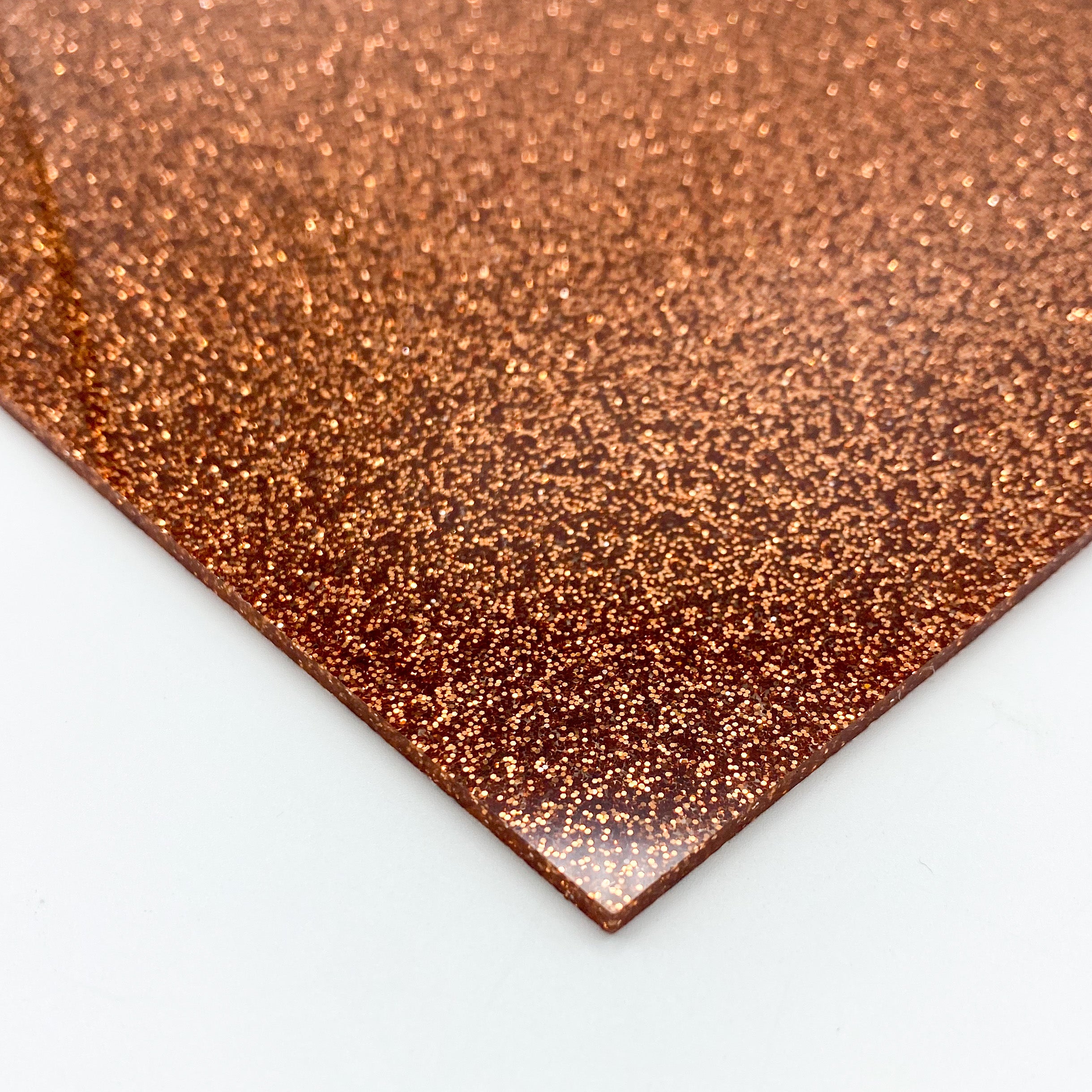 1/8" Pumpkin Spice Orange Glitter Cast Acrylic Sheet