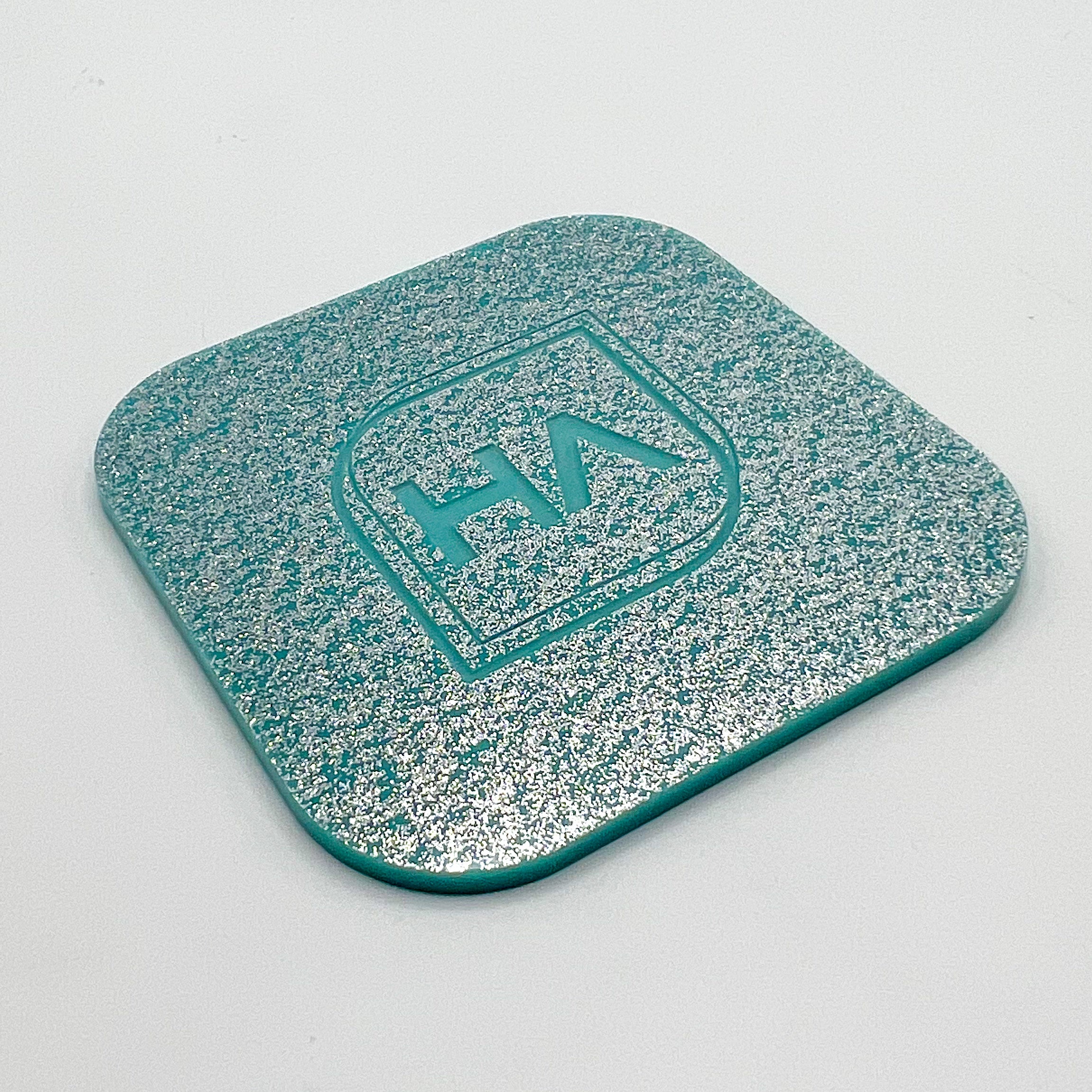 colorcarve baby blue glitter two tone laser engrave cast acrylic sheet