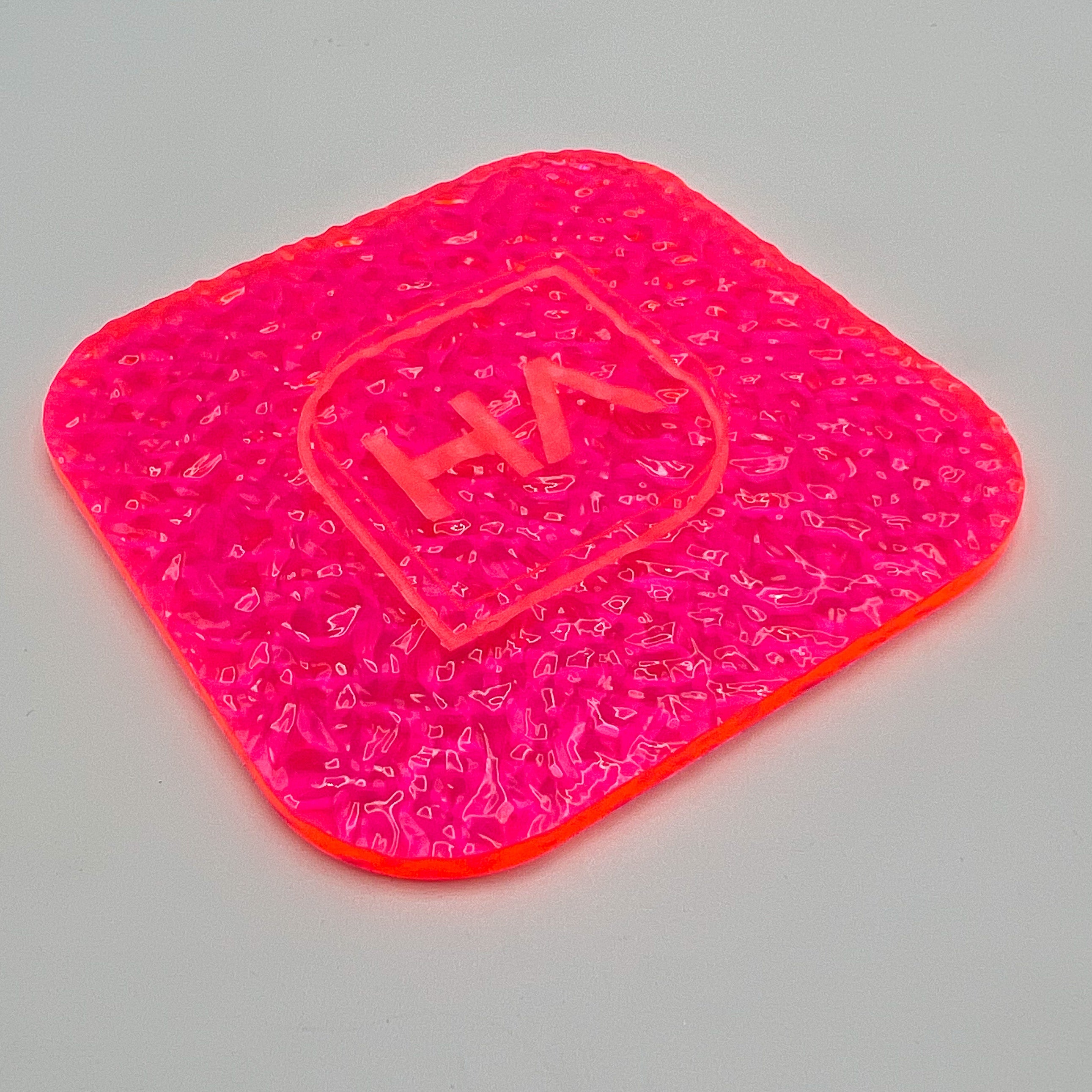 1/8" Textured Fluorescent Pink Cast Acrylic Sheet