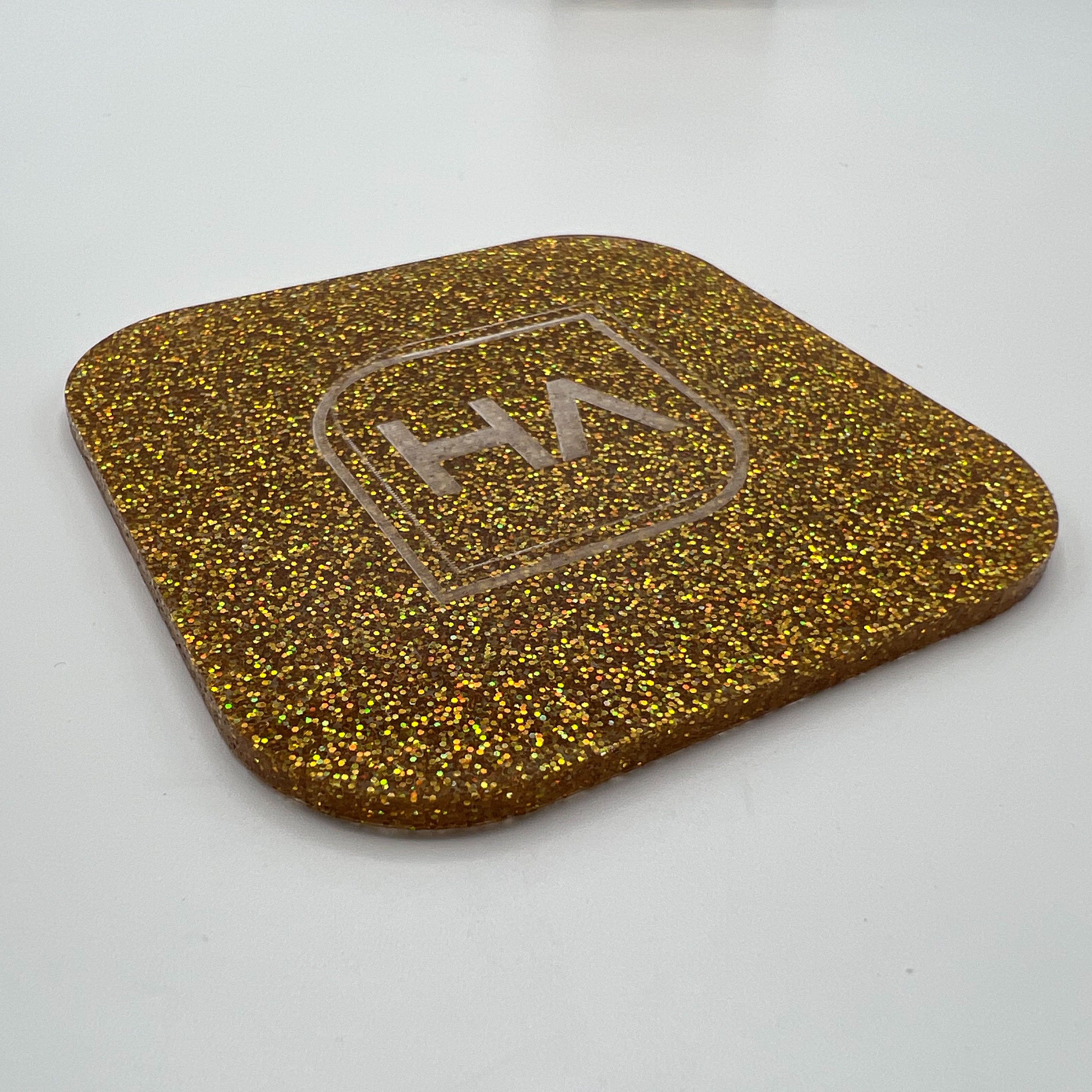 yellow gold glitter cast acrylic sheet laser safe