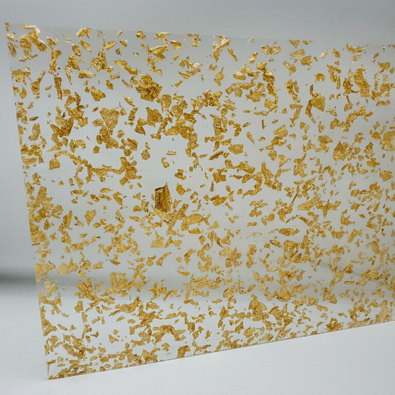 1/8" Large Gold Flakes Cast Acrylic Sheet