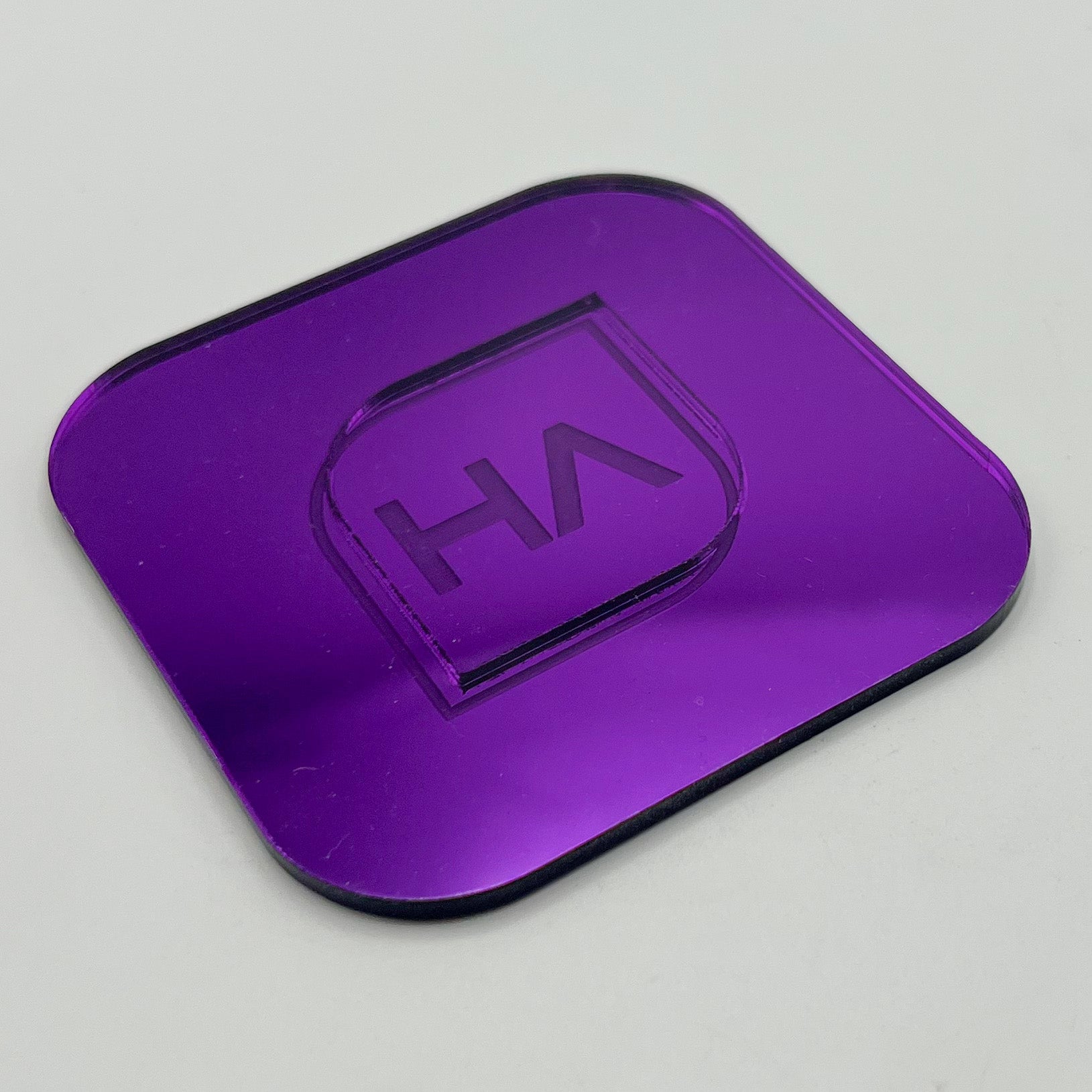 purple acrylic mirror laser engrave