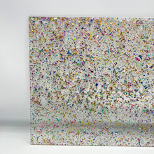 Load image into Gallery viewer, rainbow flake confetti cast acrylic sheet
