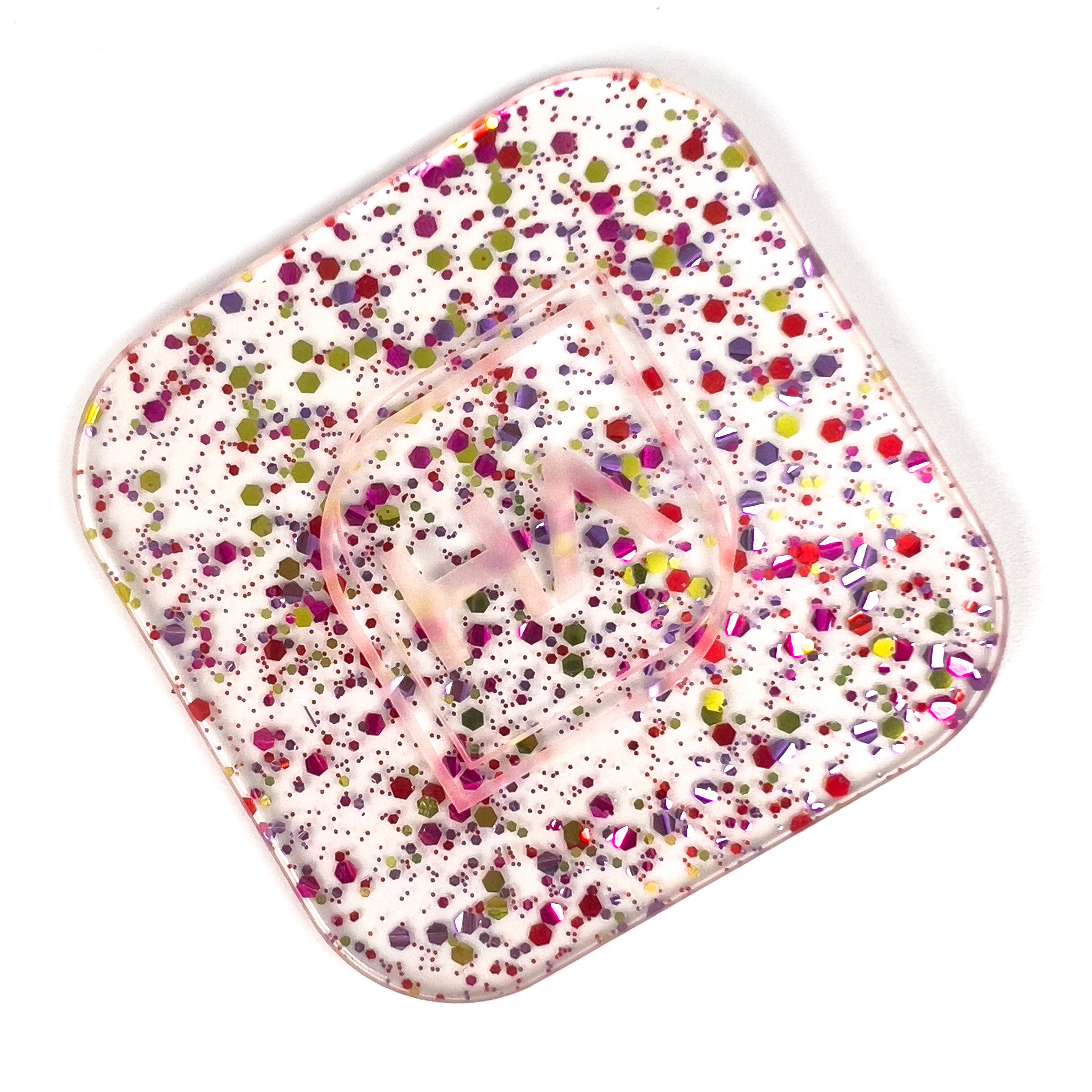 1/8" Fruit Punch Hex Confetti Cast Acrylic Sheet