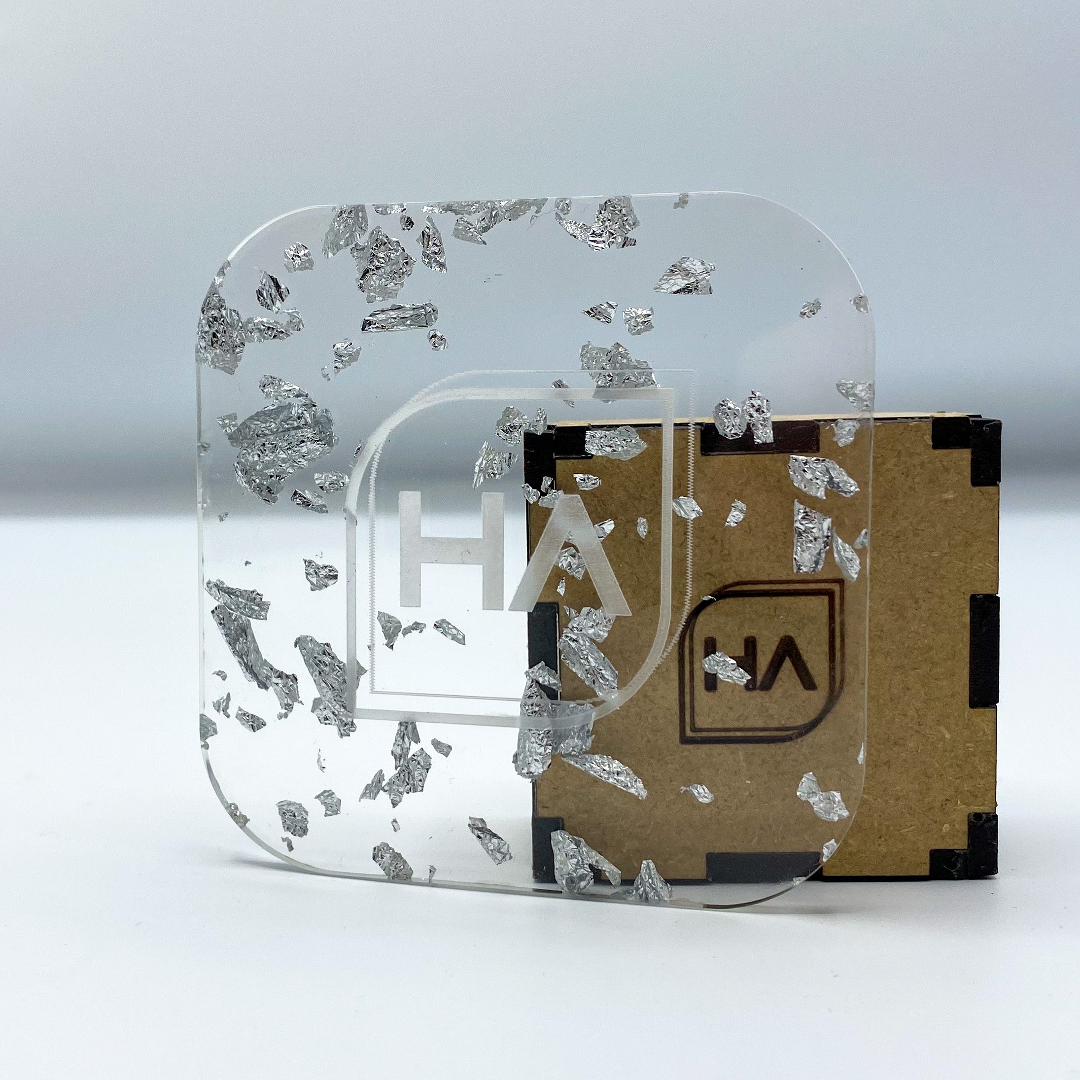 silver leaf flakes translucent cast acrylic sheet laser safe