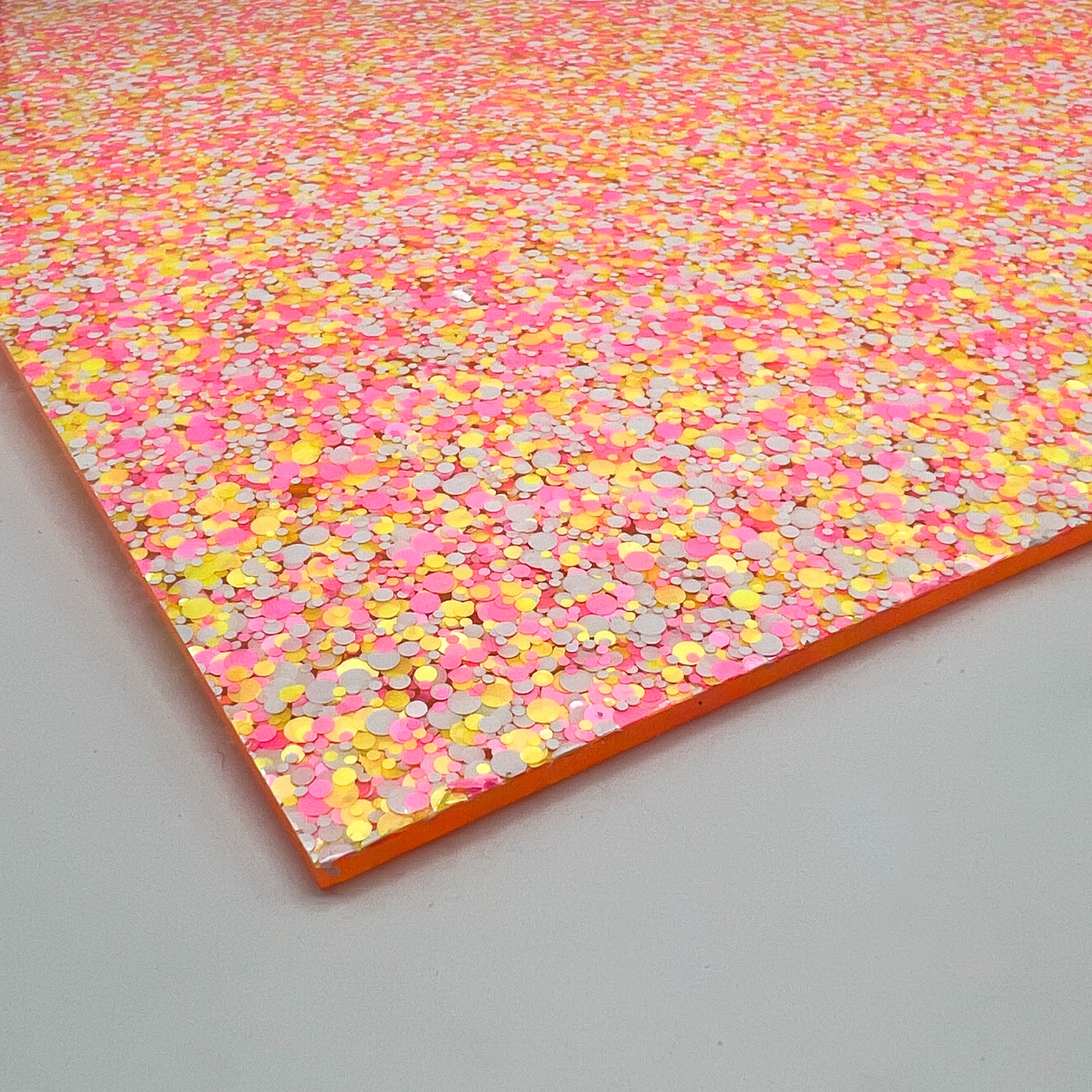 1/8" Neon Daisy Confetti Cast Acrylic Sheet