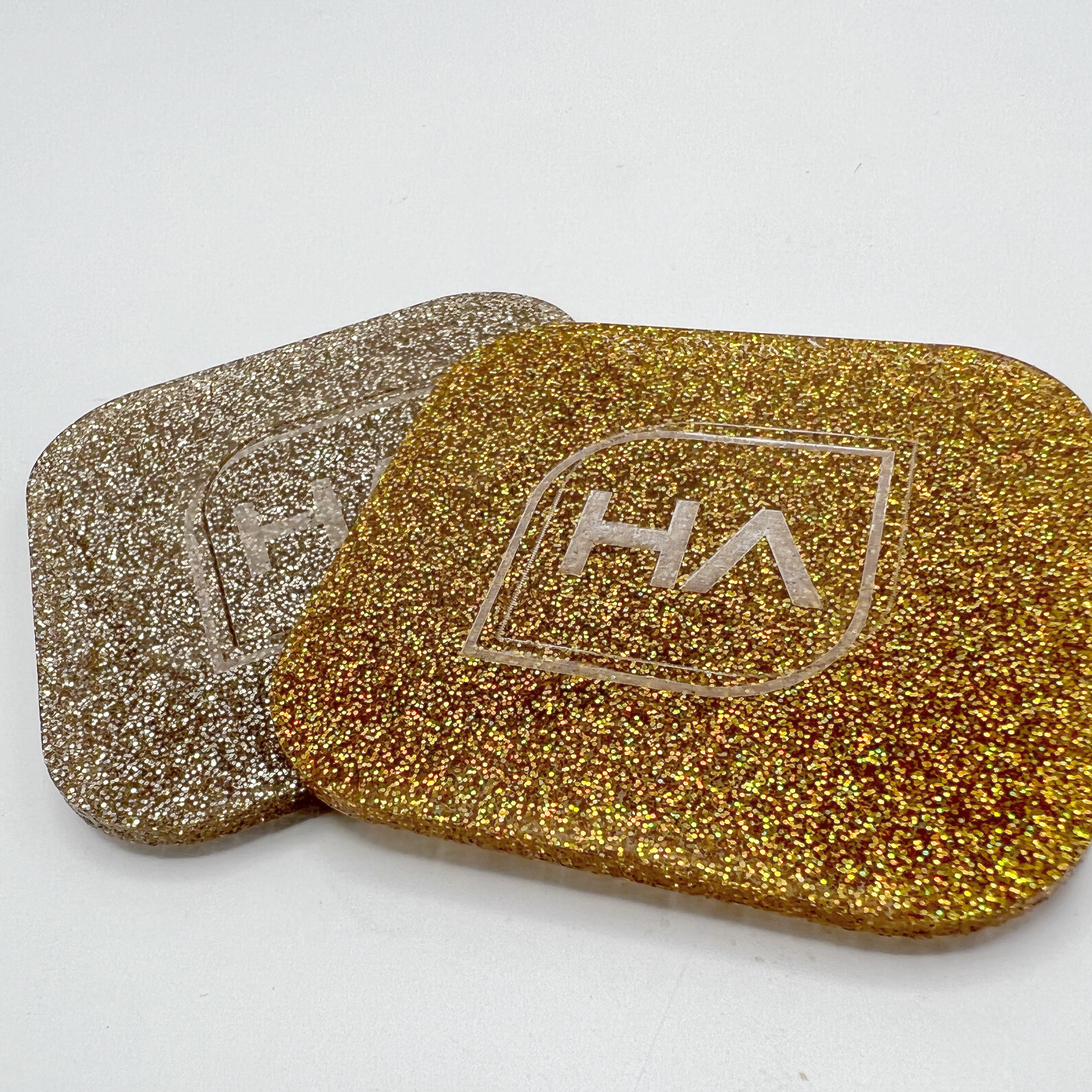 pale chanpagbe gold abd yellow gold glitter cast acrylic sheet