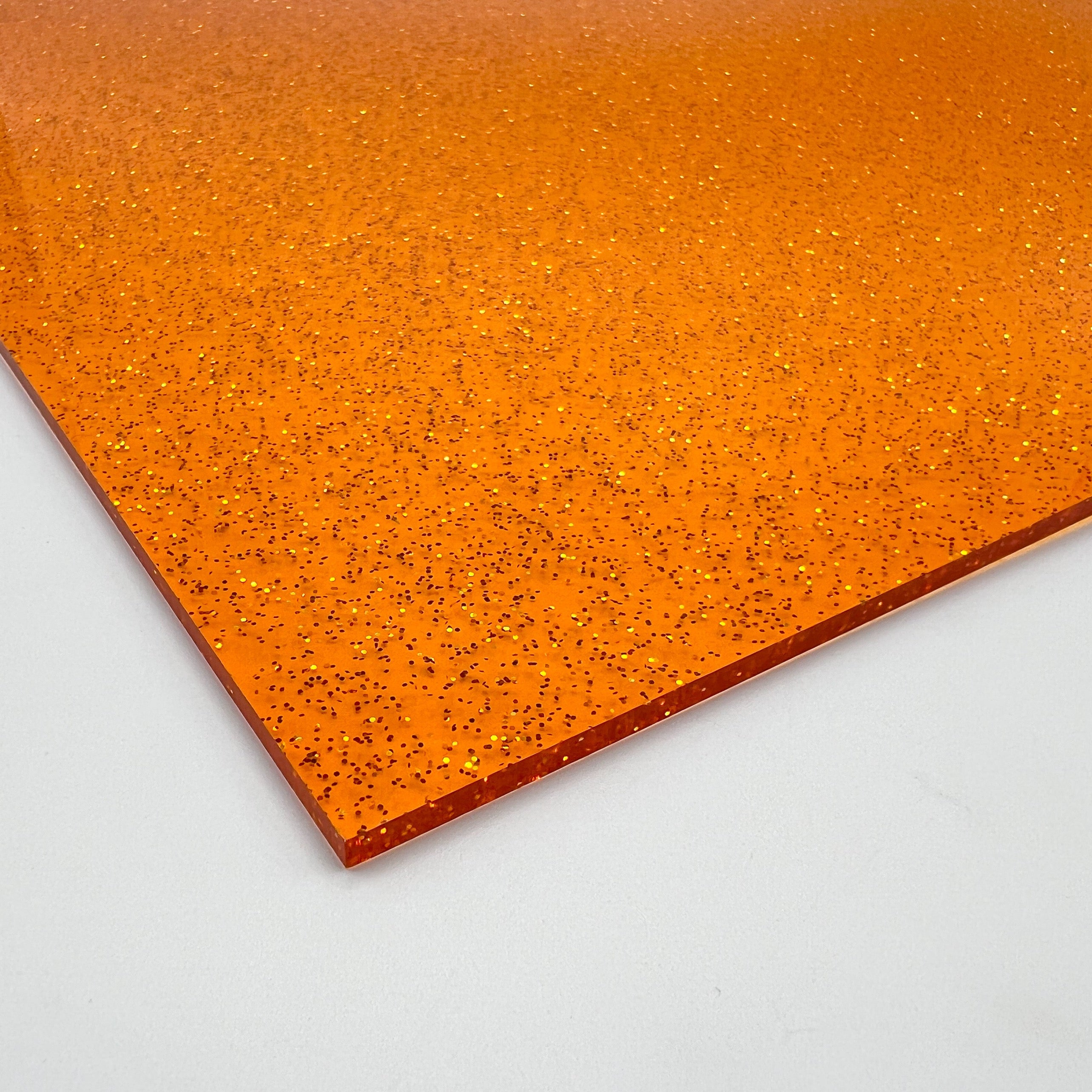 orange jelly shimmer glitter cast acrylic sheet laser safe