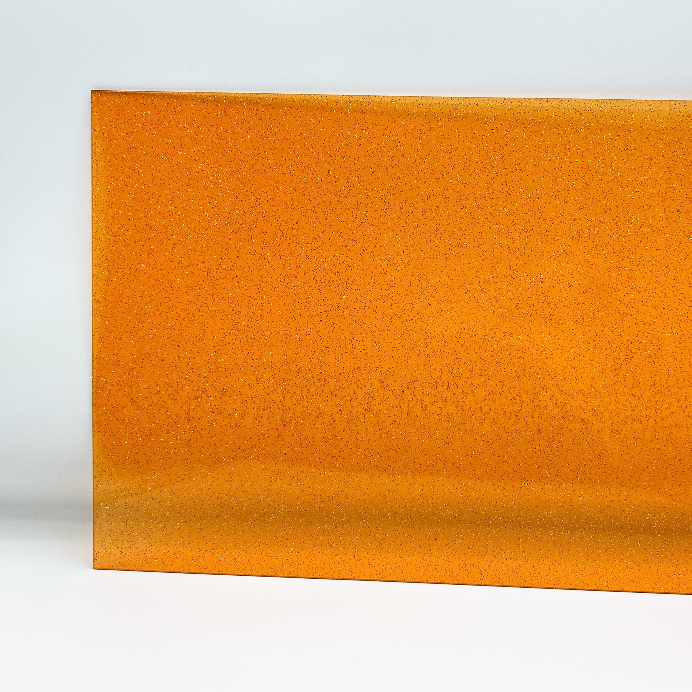 orange jelly shimmer glitter cast acrylic sheet laser safe