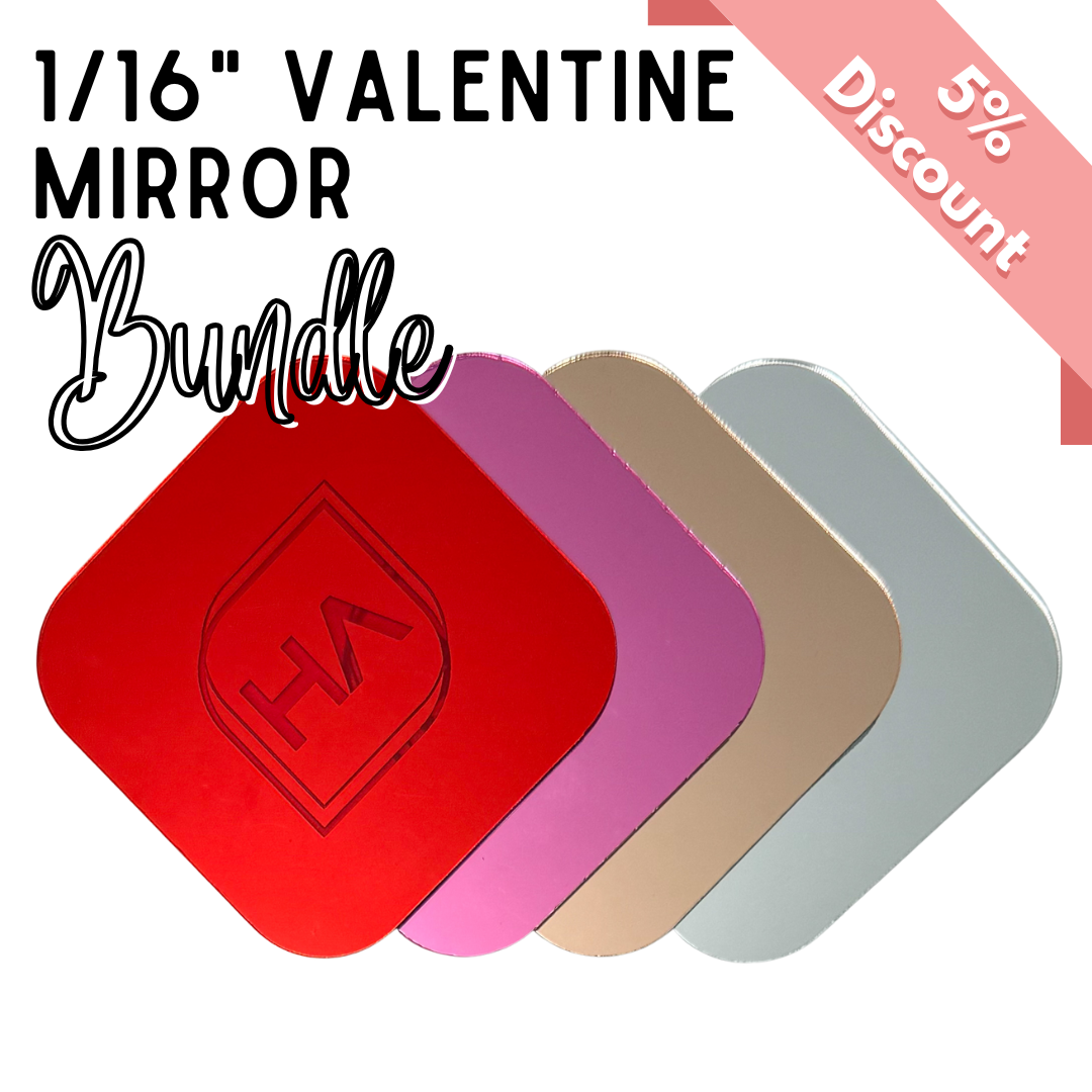 1/16" Valentine's Acrylic Mirror Sheet Bundle