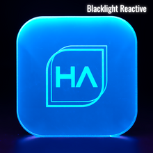 Load image into Gallery viewer, Blacklight reactive 1/4&quot; Fluorescent Blue Cast Acrylic Sheet
