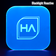Load image into Gallery viewer, Blacklight reactive 1/8&quot; Fluorescent Blue Cast Acrylic Sheet
