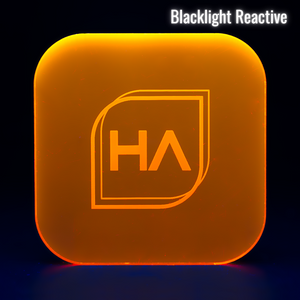 Blacklight reactive 1/8" Fluorescent Orange Cast Acrylic Sheet