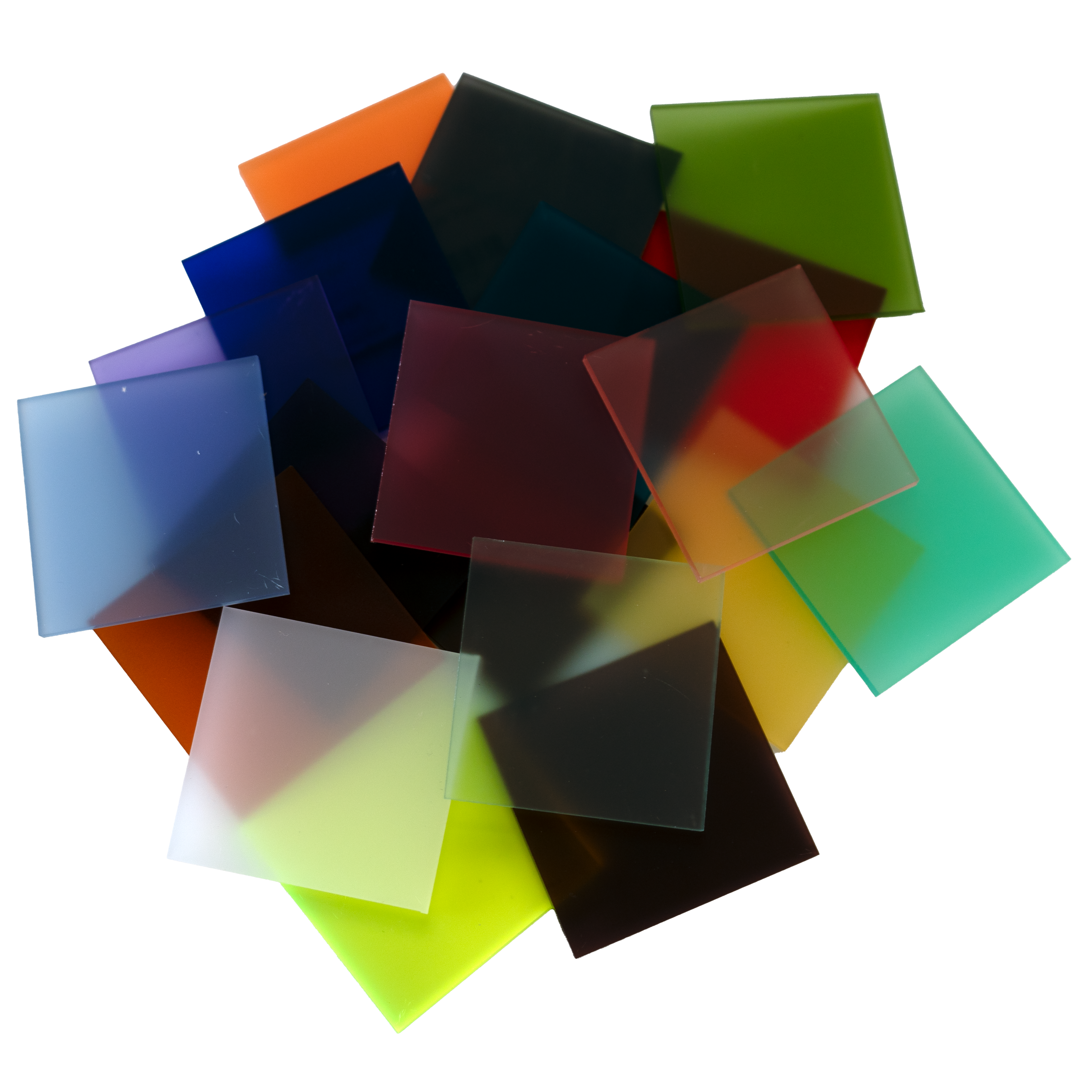 Frosted Acrylic 2" x 2" Cast Acrylic Sheet Sample Square Bundle
