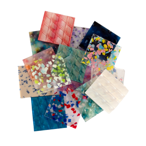 Blossom, Terrazzo, and Scales 2" x 2" Cast Acrylic Sheet Sample Square Bundle
