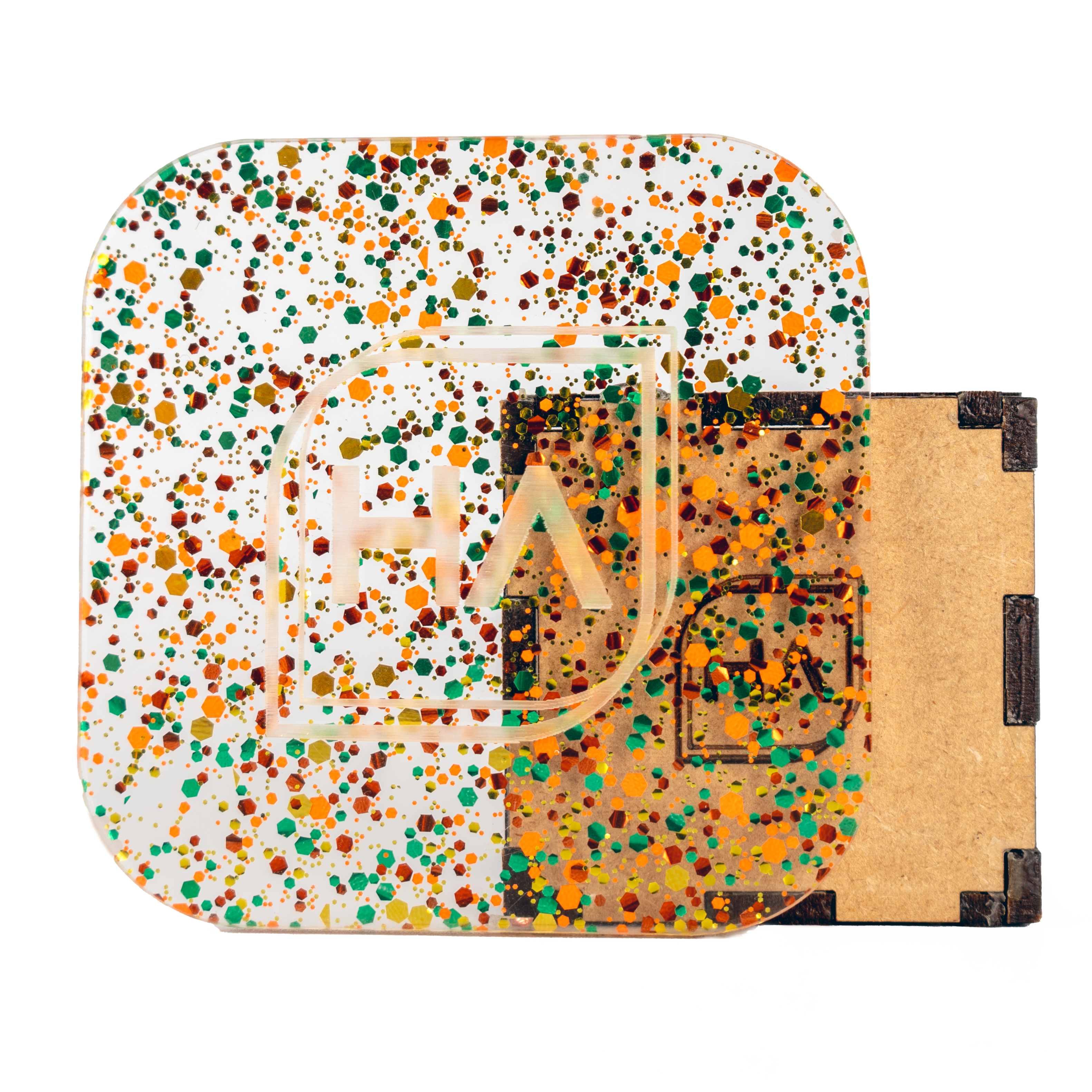1/8" Autumn Hex Confetti Cast Acrylic Sheet
