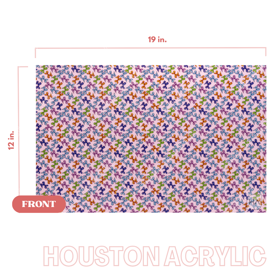 1/8" Balloon Dogs Texture MakerPrint Full Size Acrylic Sheet View