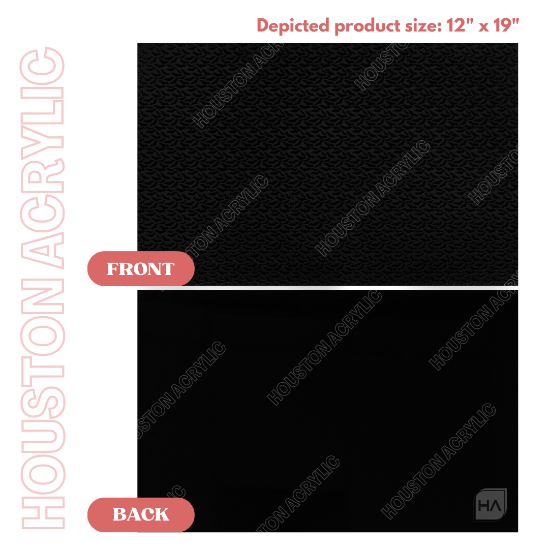 1/8" Black Matte Bats Texture MakerPrint Full-Size Sheet Front Vs Back View