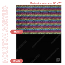 Load image into Gallery viewer, 1/8&quot; Black Matte Rainbow Leopard MakerPrint full size sheet front vs back view

