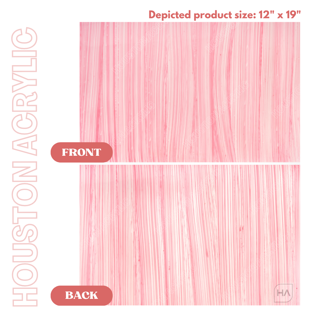 1/8" Brushed Carnation Cast Acrylic Sheet Front vs Back Full Size Sheet Comparison