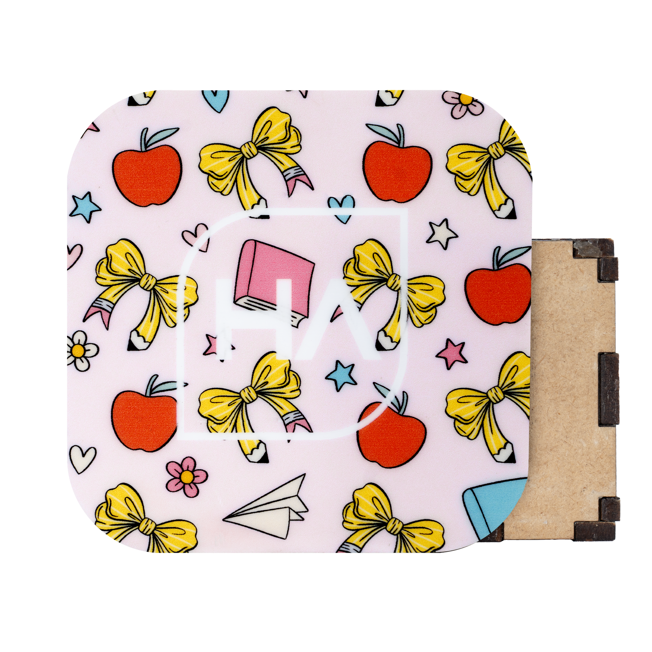 1/8" Book Pencil Bow MakerPrint on a white core cast acrylic sheet