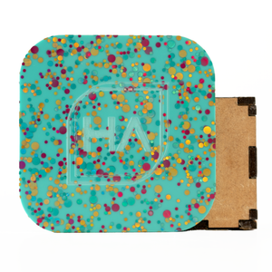 1/8" Bright Pastel Teal and Mermaid Polka Dots Cast Acrylic Sheet