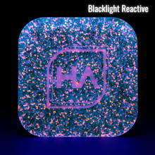 Load image into Gallery viewer, Blacklight reactive 1/8&quot; Candy Daisy Confetti Cast Acrylic Sheet
