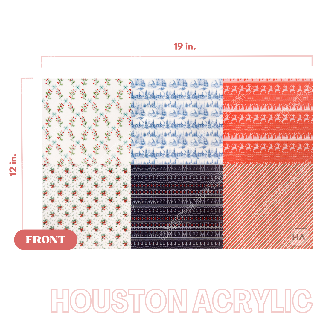 Classic Holiday Collection MakerPrint Sample Sheet for laser cutting and laser engraving front full size sheet view