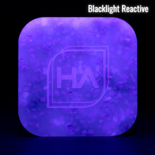 Load image into Gallery viewer, Blacklight reactive 1/8&quot; Cosmic Blossom Cast Acrylic Sheet
