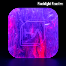 Load image into Gallery viewer, Blacklight reactive 1/8&quot; Cotton Candy Potion Cast Acrylic Sheet
