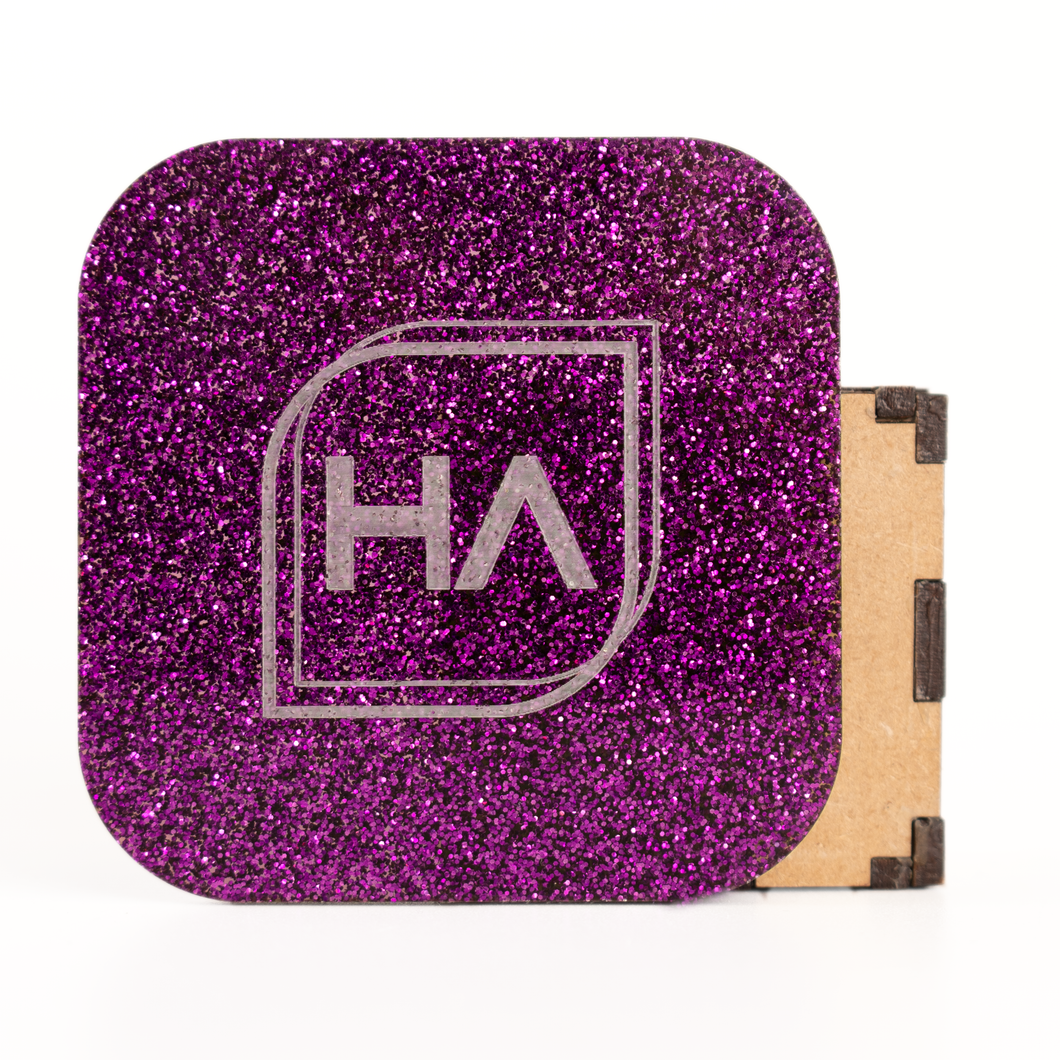 1/8 Purple Heart & Tinsel Shaped Glitter Cast Acrylic Sheets