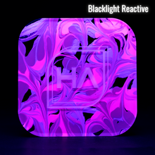 Load image into Gallery viewer, Blacklight reactive 1/8&quot; Disco Swirls Cast Acrylic Sheet
