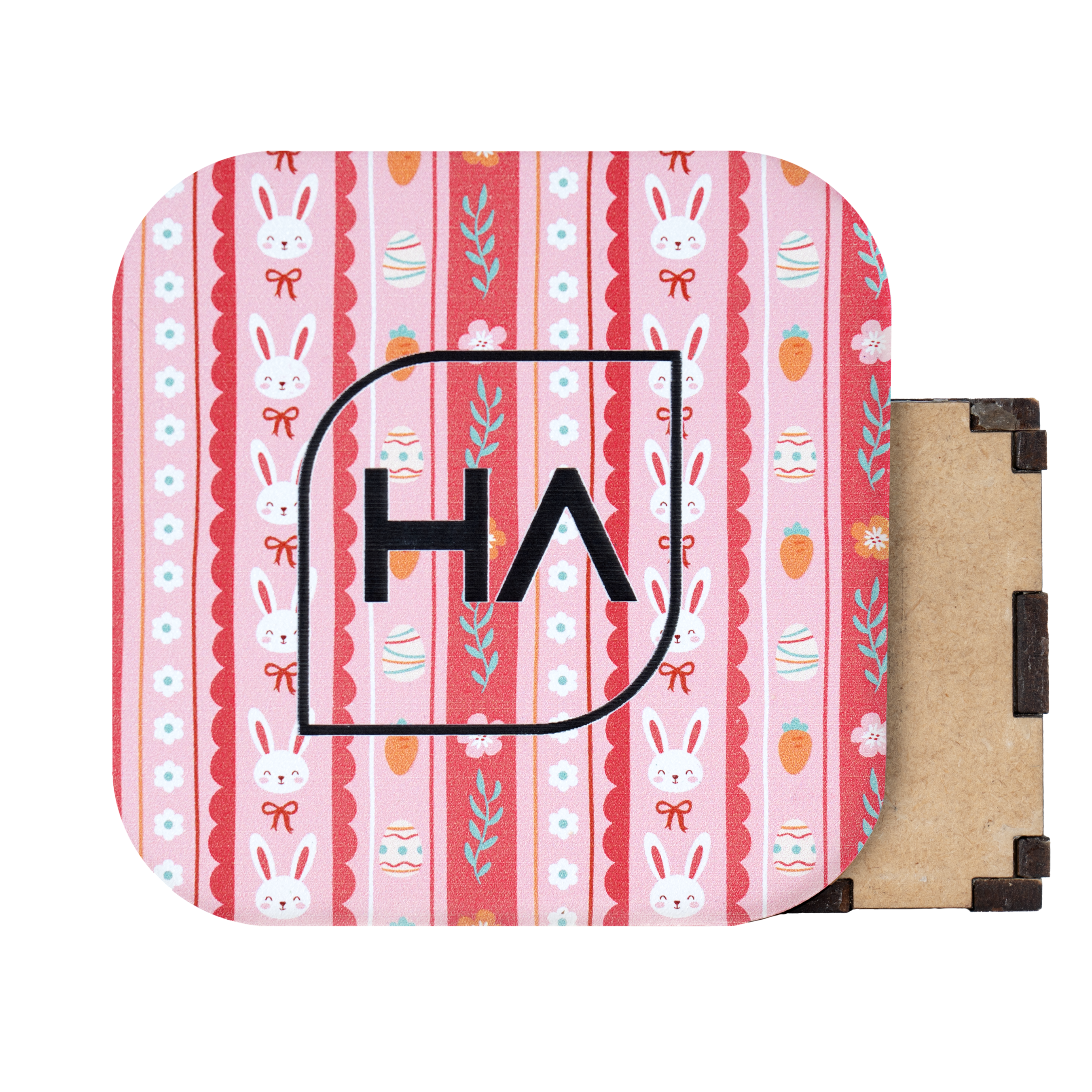 1/8" Easter Ribbon MakerPrint on a black core cast acrylic sheet