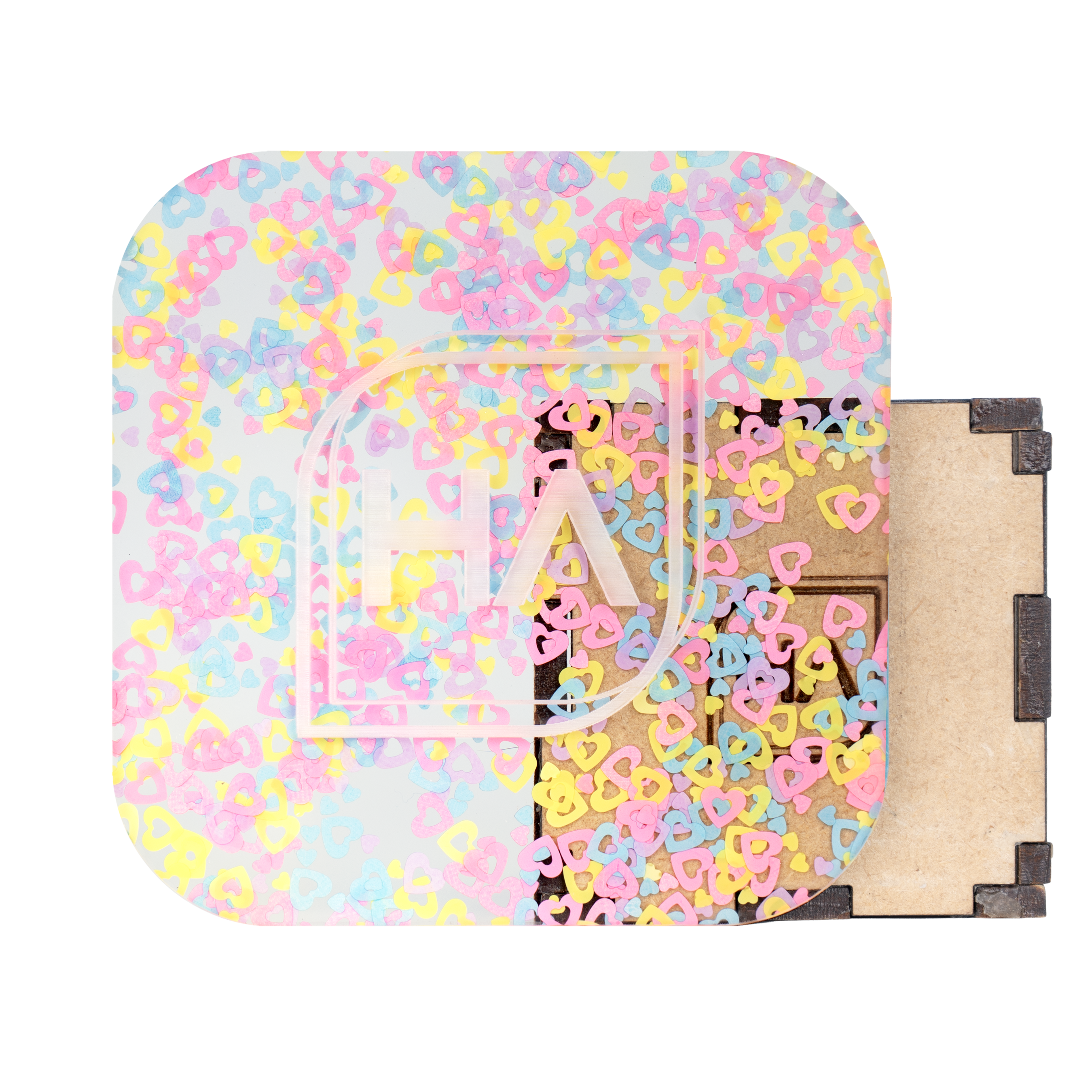 1/8" Electric Pastel Hearts Confetti Cast Acrylic Sheet