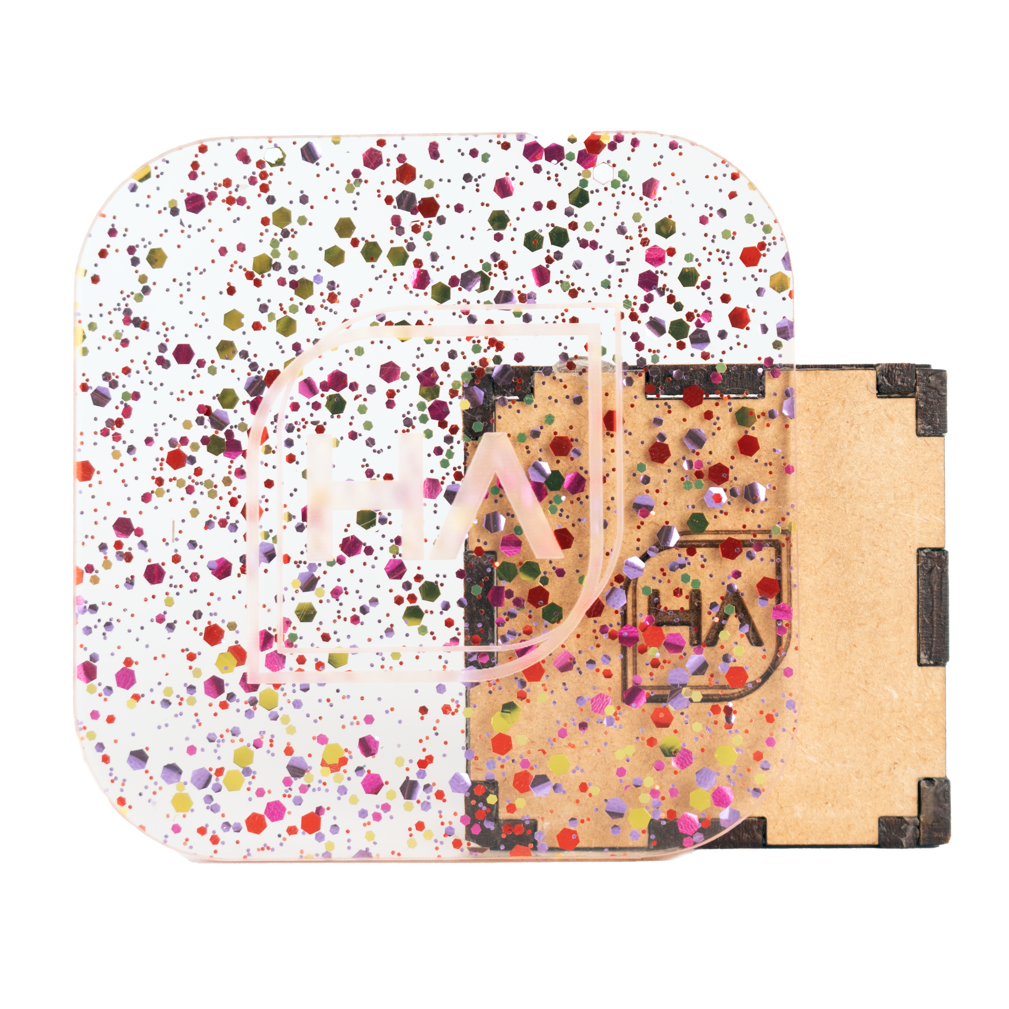 1/8" Fruit Punch Hex Confetti Cast Acrylic Sheet