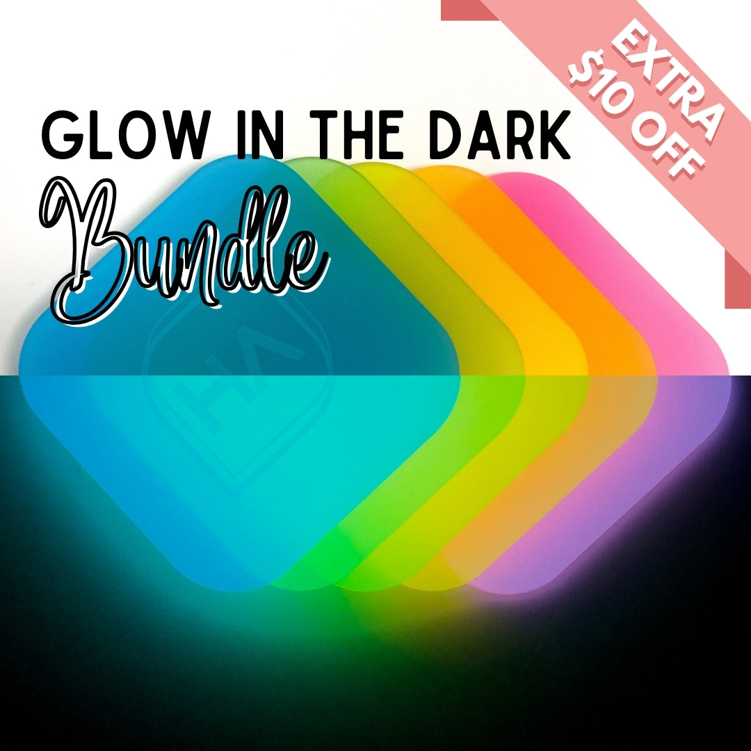 1/8" Glow in the Dark Cast Acrylic Sheet Bundle