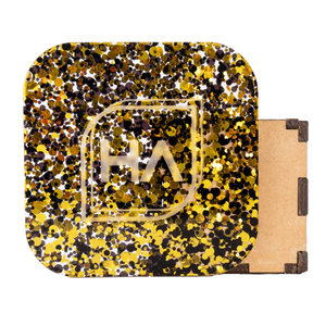 1/8" Gold and Black Spirit Dots Cast Acrylic Sheet