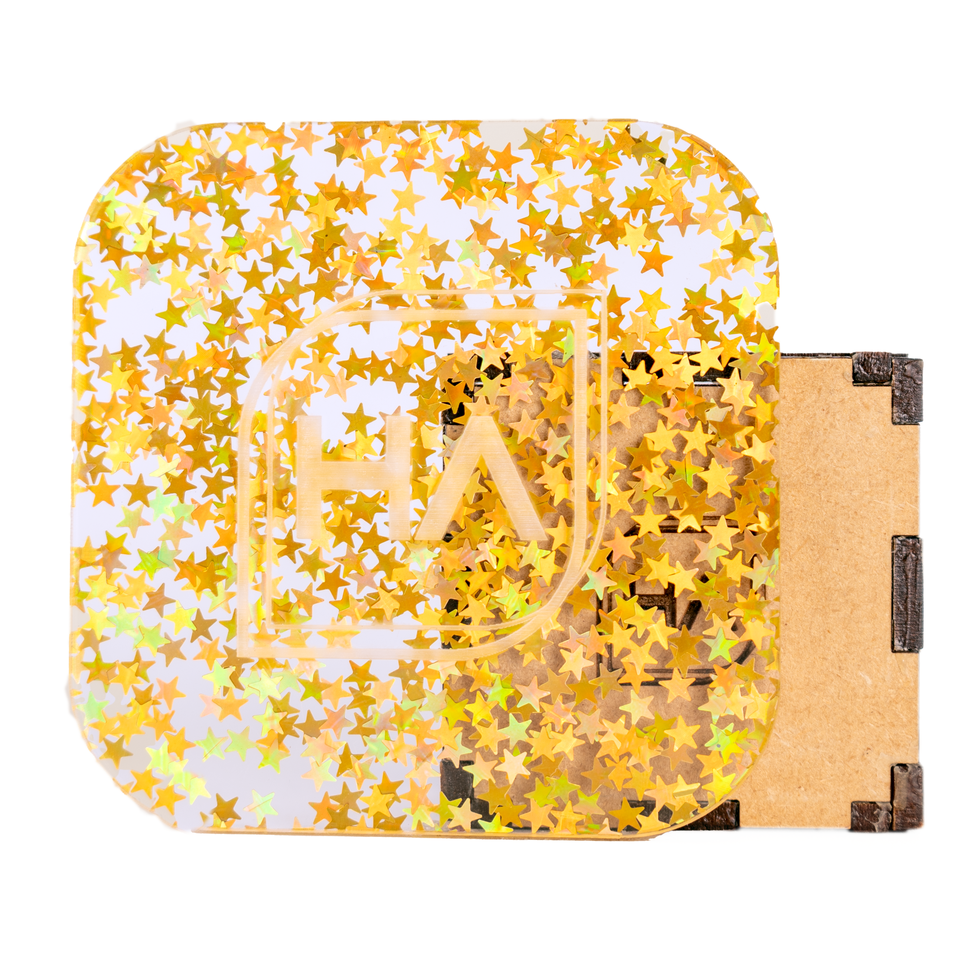 1/8" Gold Holographic Stars Cast Acrylic Sheet