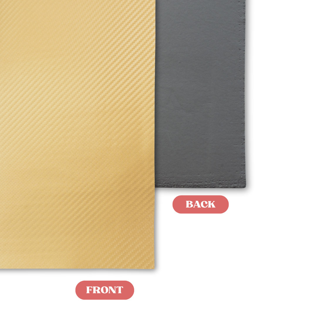 Golden Carbon Fiber/Black Leatherette Sheet