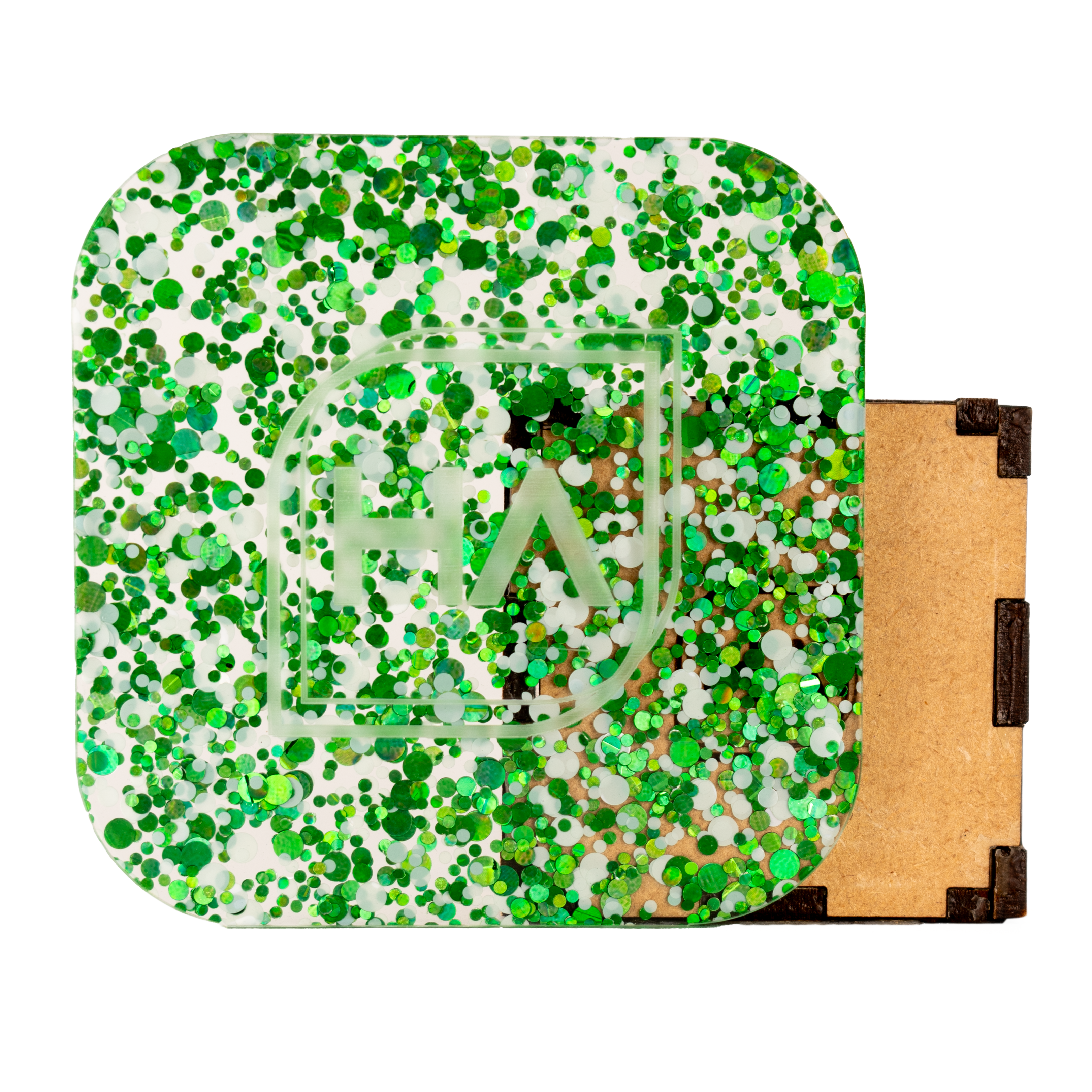 1/8" Green and White Spirit Dots Cast Acrylic Sheet
