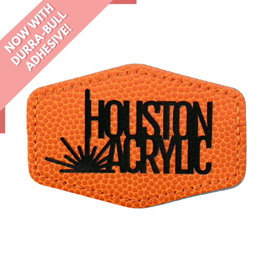Hexagon Leatherette Patch - Basketball Texture/Black (5 Pack)